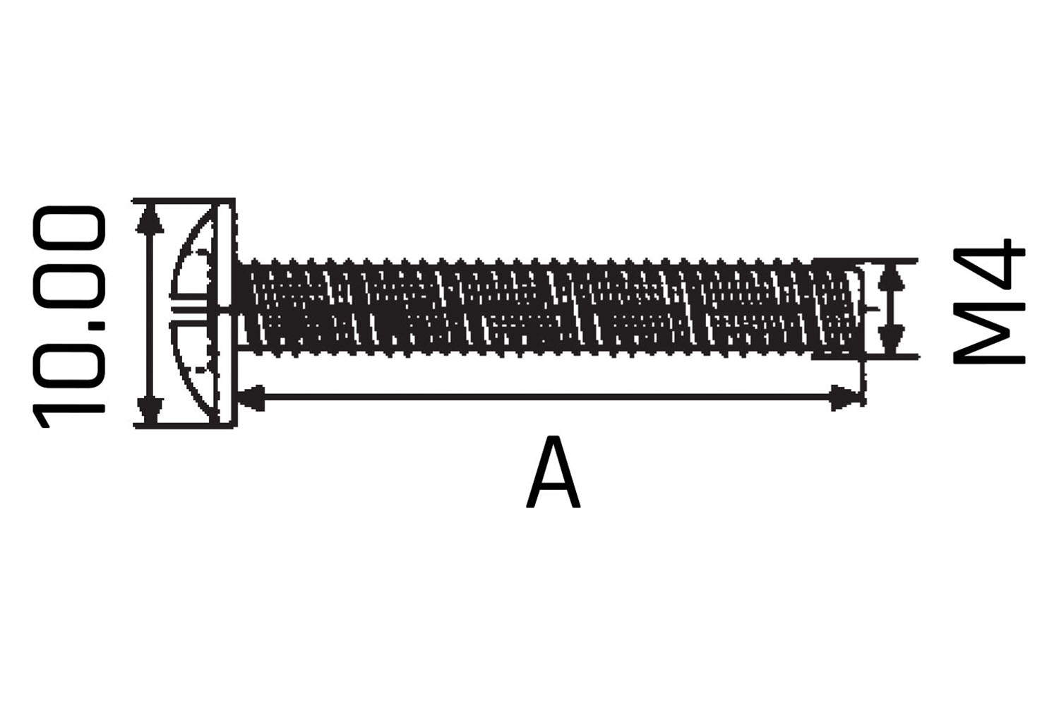 Bout - kruiskop - ØM4 x 30mm - staal verzinkt