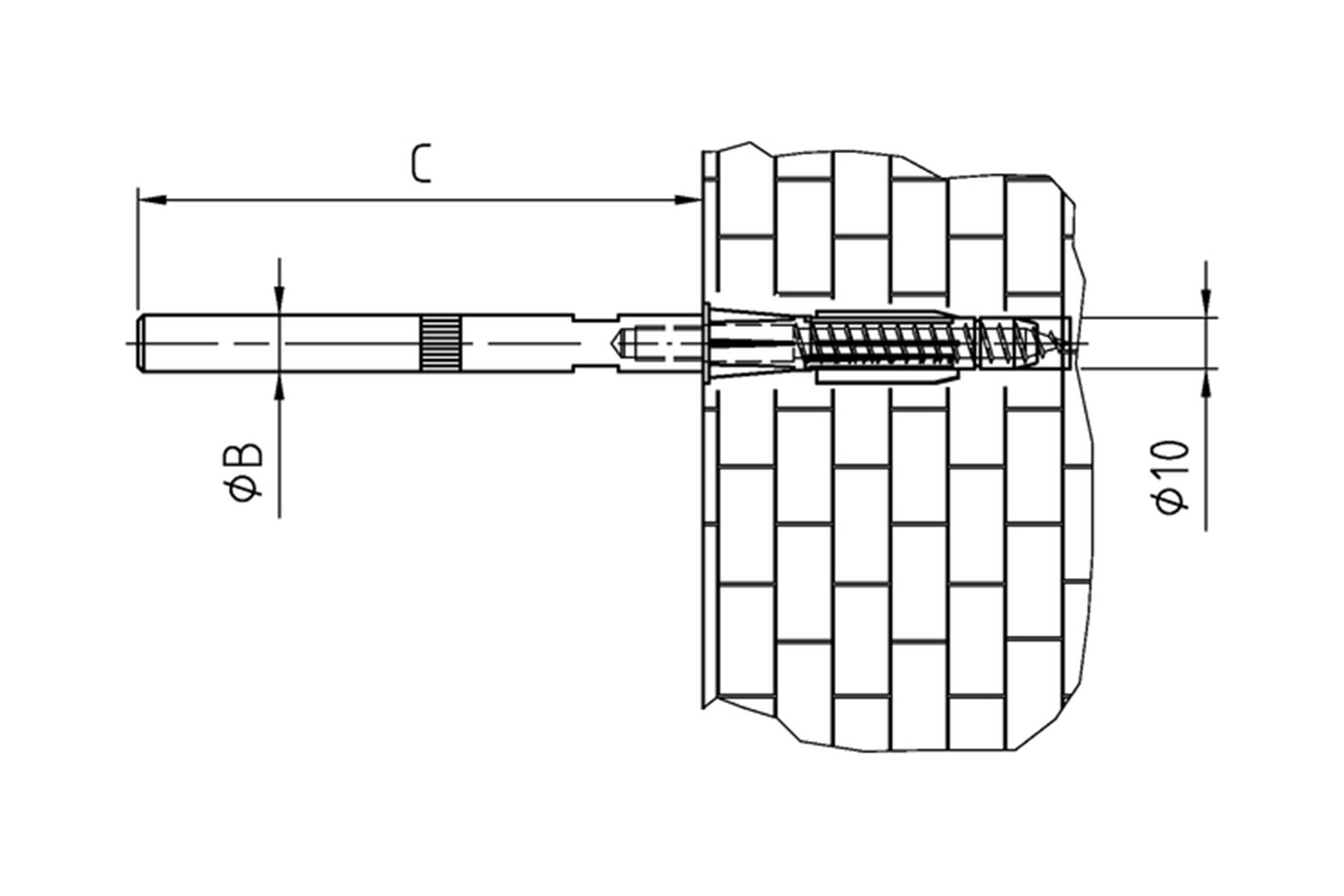 Excentrische plankdrager - verzinkt - 6x10x100