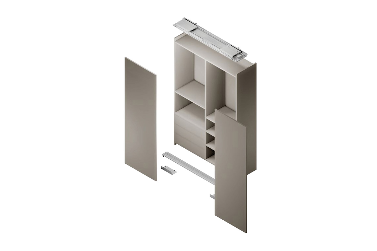 Set boven- en onderrail - systeem online - 2000mm