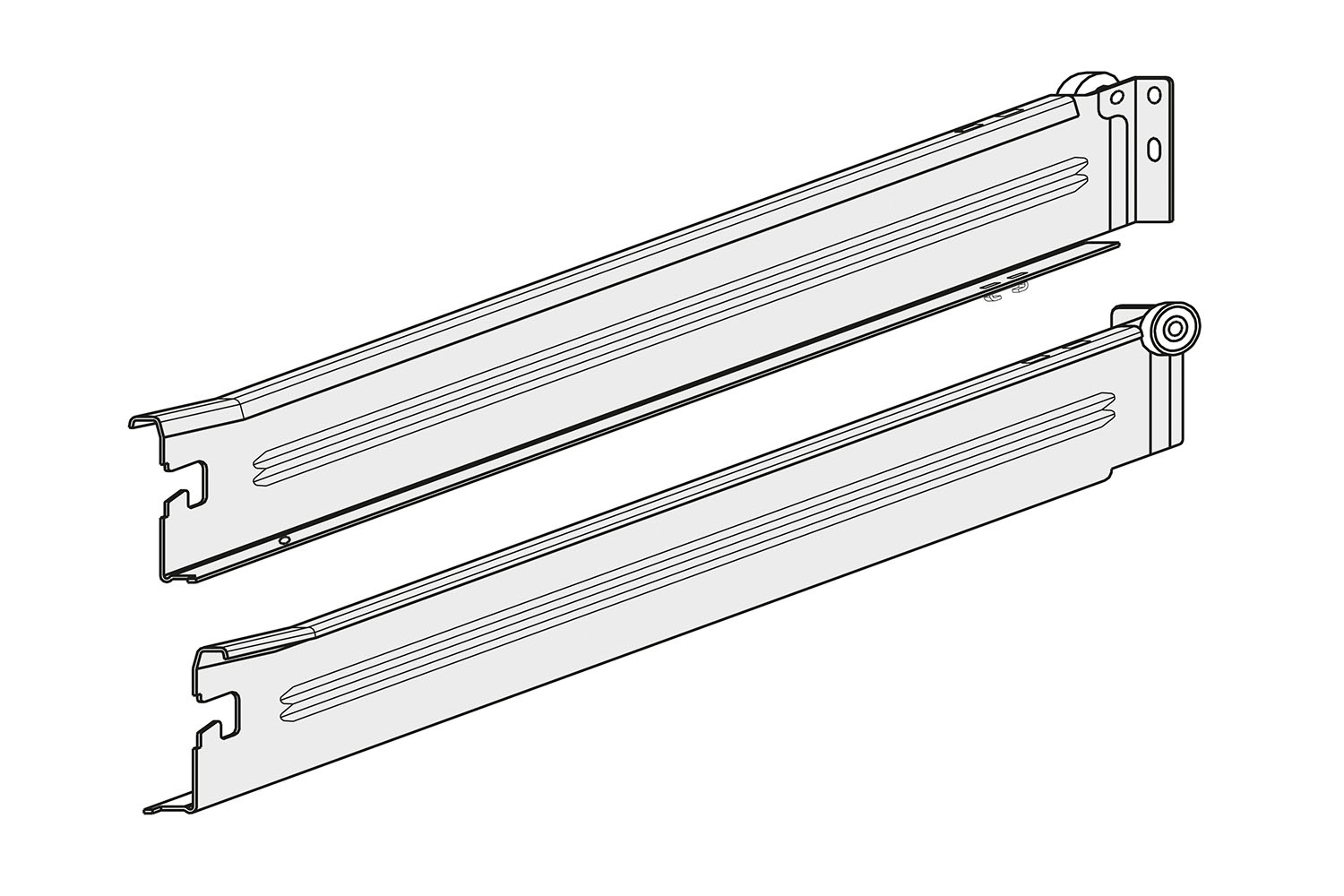 Set ladezijdes - Supra - h:54mm - d: 400mm - epoxy wit, ral9001