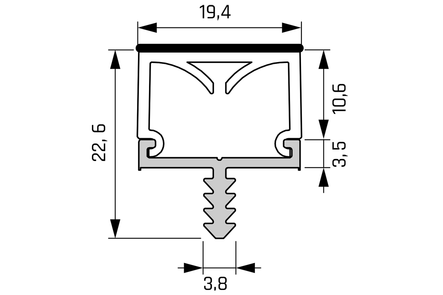 Led opbouw profiel - lagos I - rvs-look - 3000mm - incl. afdekprofiel