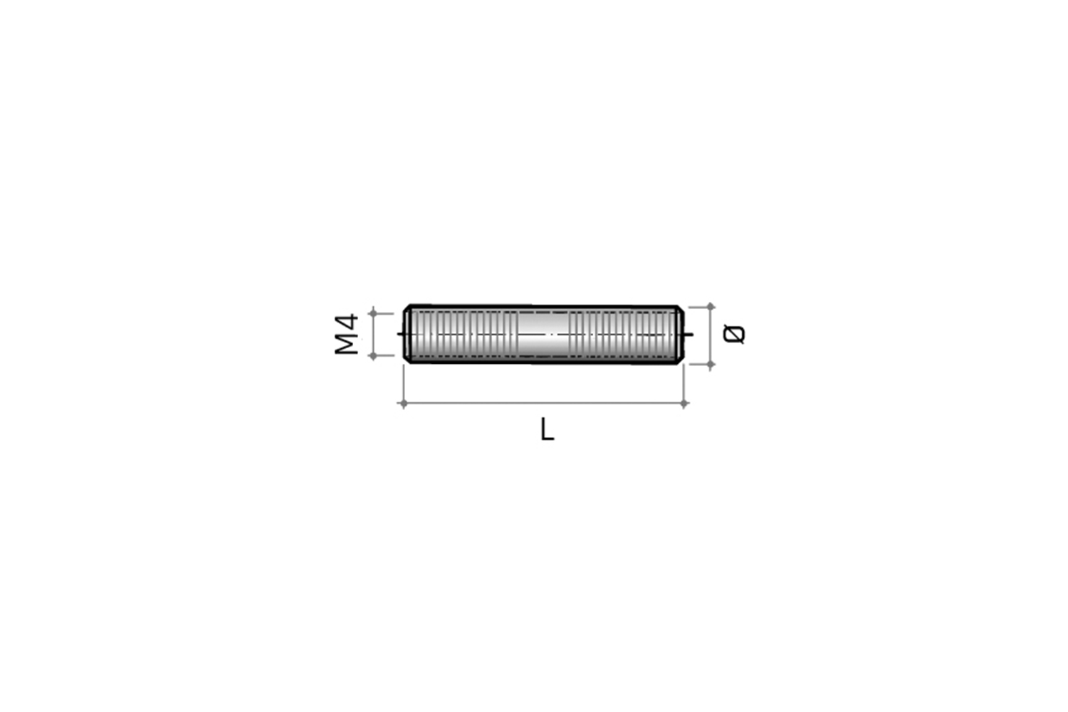 Huls - M4 - Ø5 x 15mm - staal verzinkt