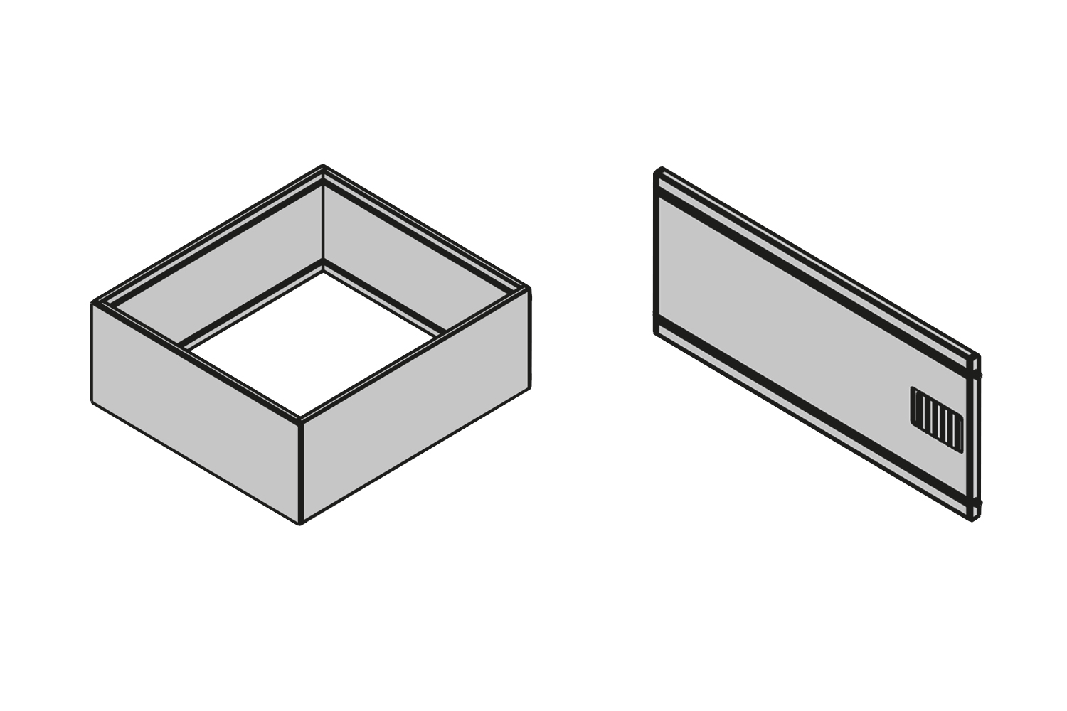 Slimbox inzetbak met verdeler - antraciet - 100x242x270mm