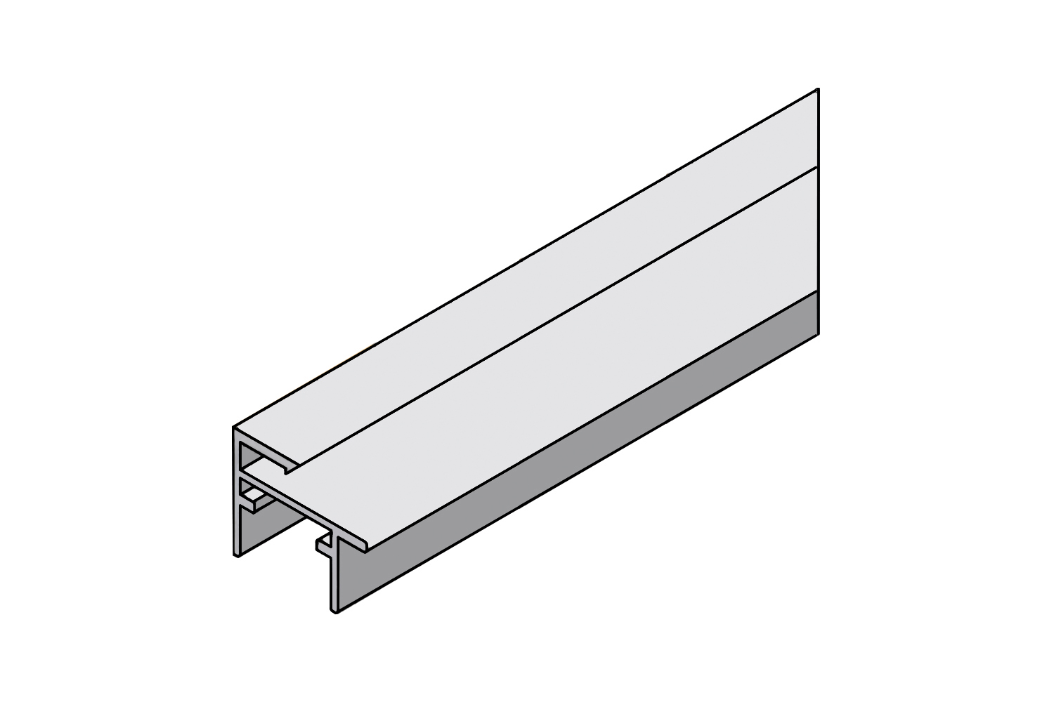 Onderrail - voor systeem 800 vouwschuifdeur - 6000mm - aluminium - blank