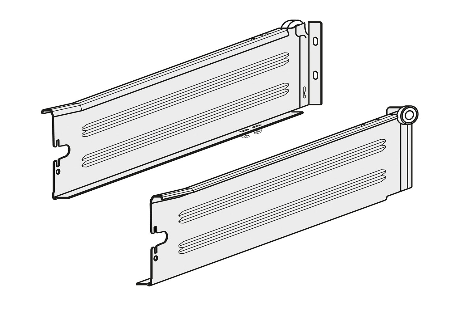 Set ladezijdes - Supra - h:86mm - d: 400mm - epoxy wit, ral9001