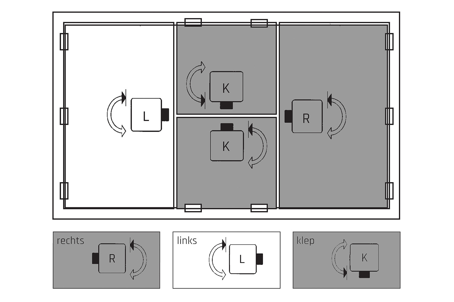 Hevelslot opschroefbaar - links - opschroefbaar - staal - vernikkeld (excl. inzetcilinder)