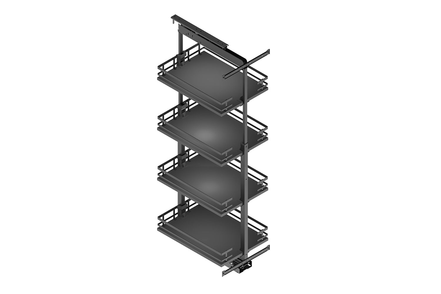 Antraciete apothekerskast - 120-160cm hoog - 450mm breed