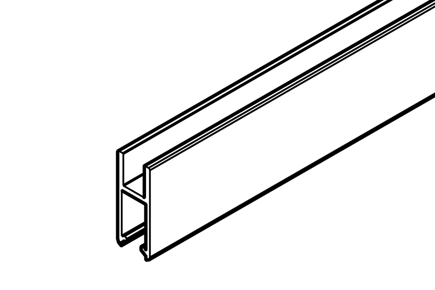 Deurprofiel - voor glasschuifdeur - 5000mm - aluminium - zilver