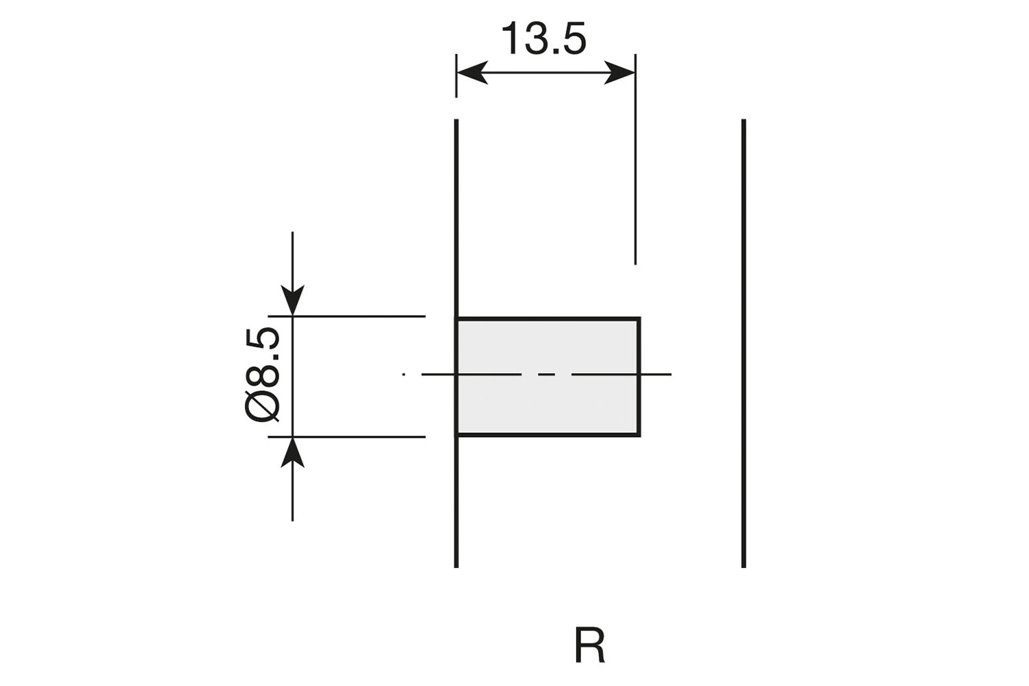 Mof - M6 - Ø8,5 x 13mm - zamak