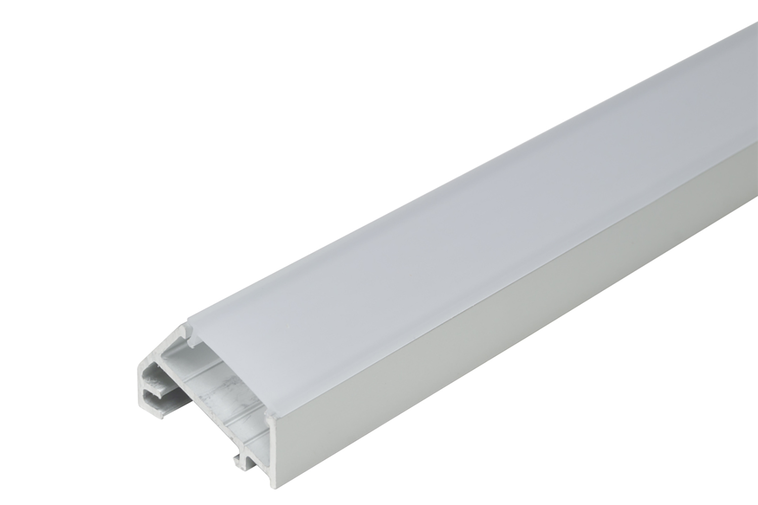 Led opbouw profiel - porto 3 - rvs-look - 3000mm - incl. afdekprofiel