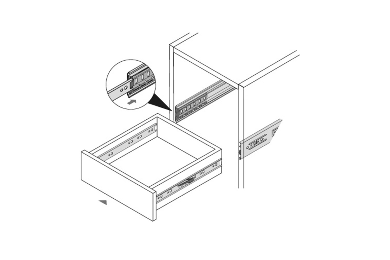 Softclose ladegeleider set - max. 40kg - volledig uittrekbaar - 300mm