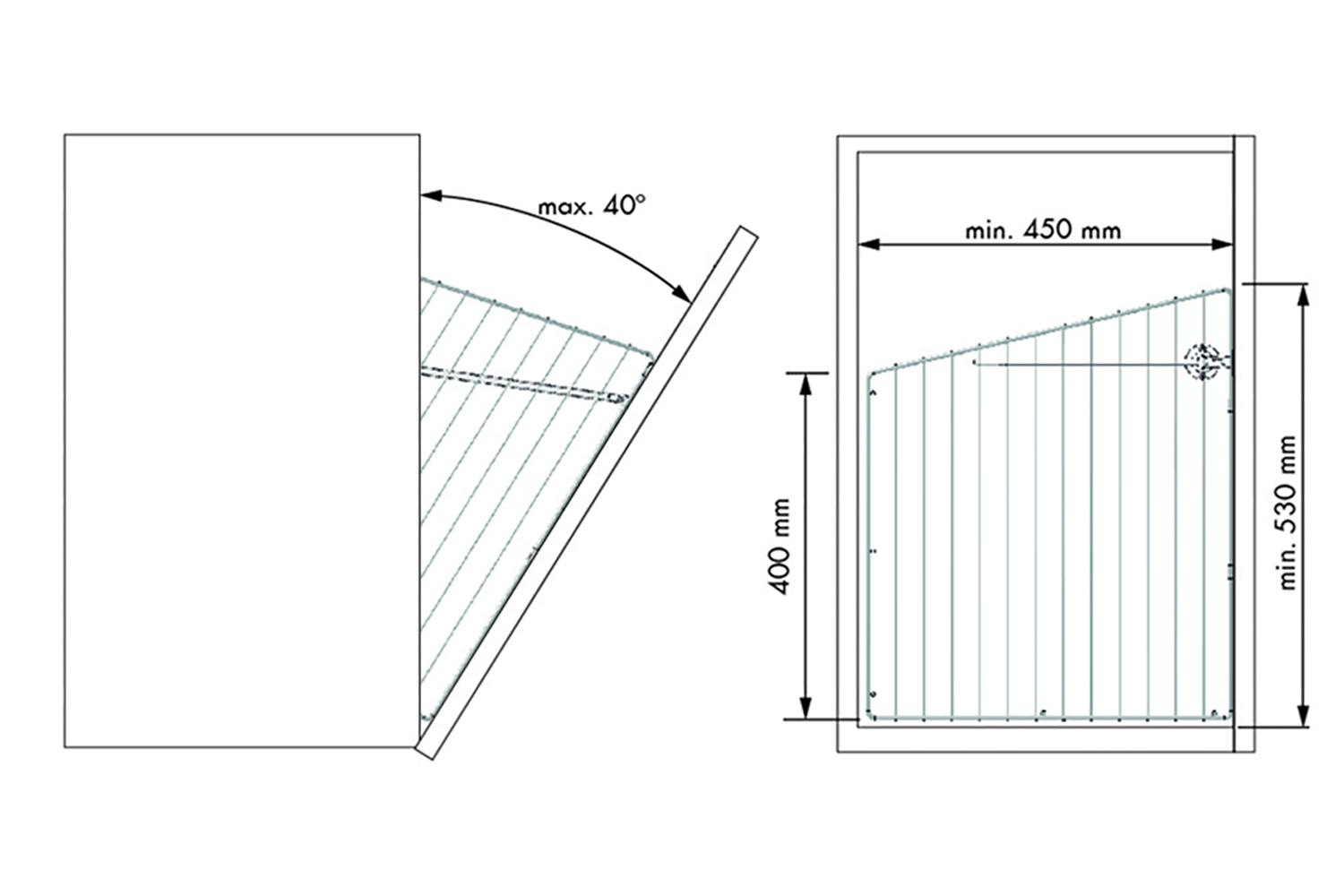 Wasmand van draadmand voor klep-deuren - 600 mm