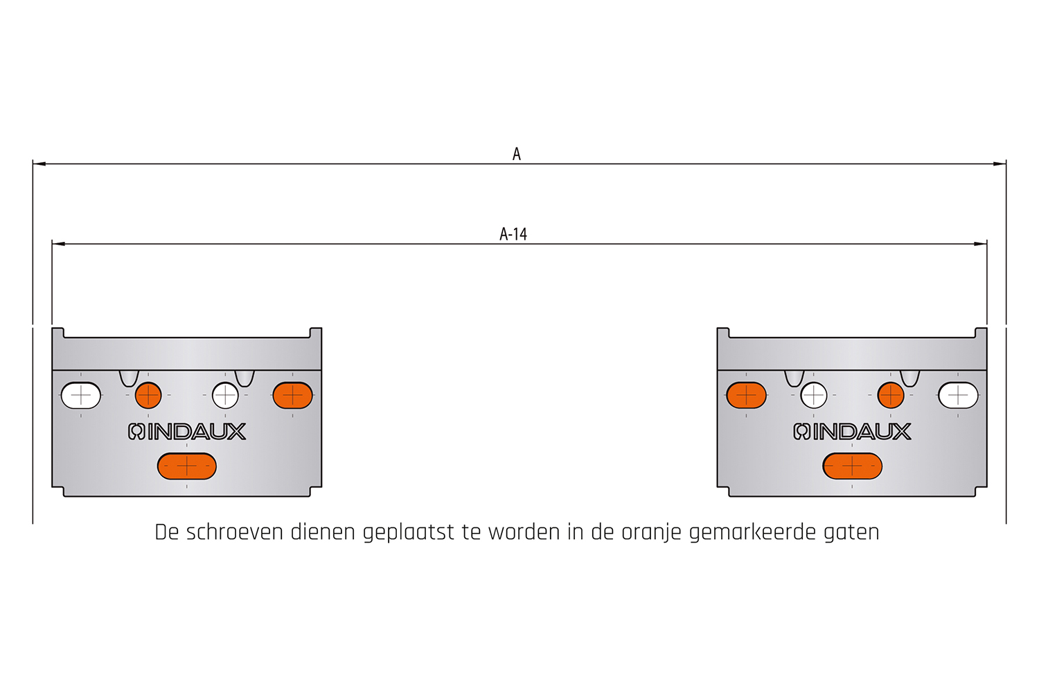 Set van 2 ophangplaten - scarpi 4 met anti-tilt beveiliging - opschroefbaar - - 45kg - 70mm