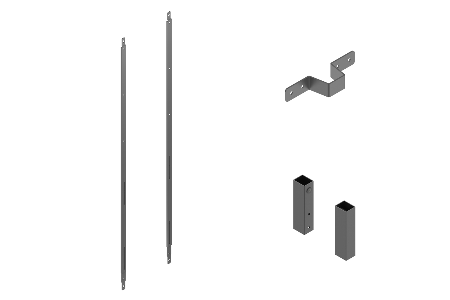 Toebehoren set voor apothekerskast - 1200-1600mm - antraciet