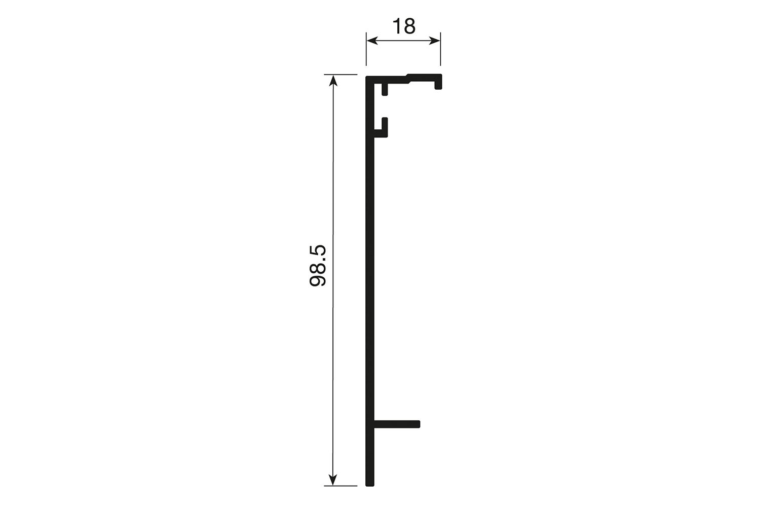 Afdekprofiel - voor Paso - 6000mm - aluminium - mat-zilver