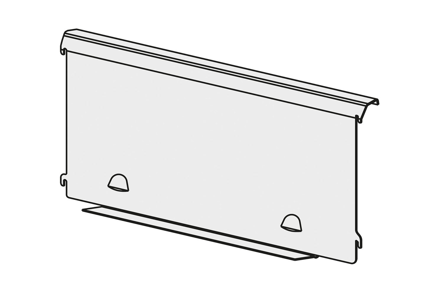 Achterwand voor laden van 86mm hoog - Supra - modulebreedte: 300mm - epoxy wit, ral9001