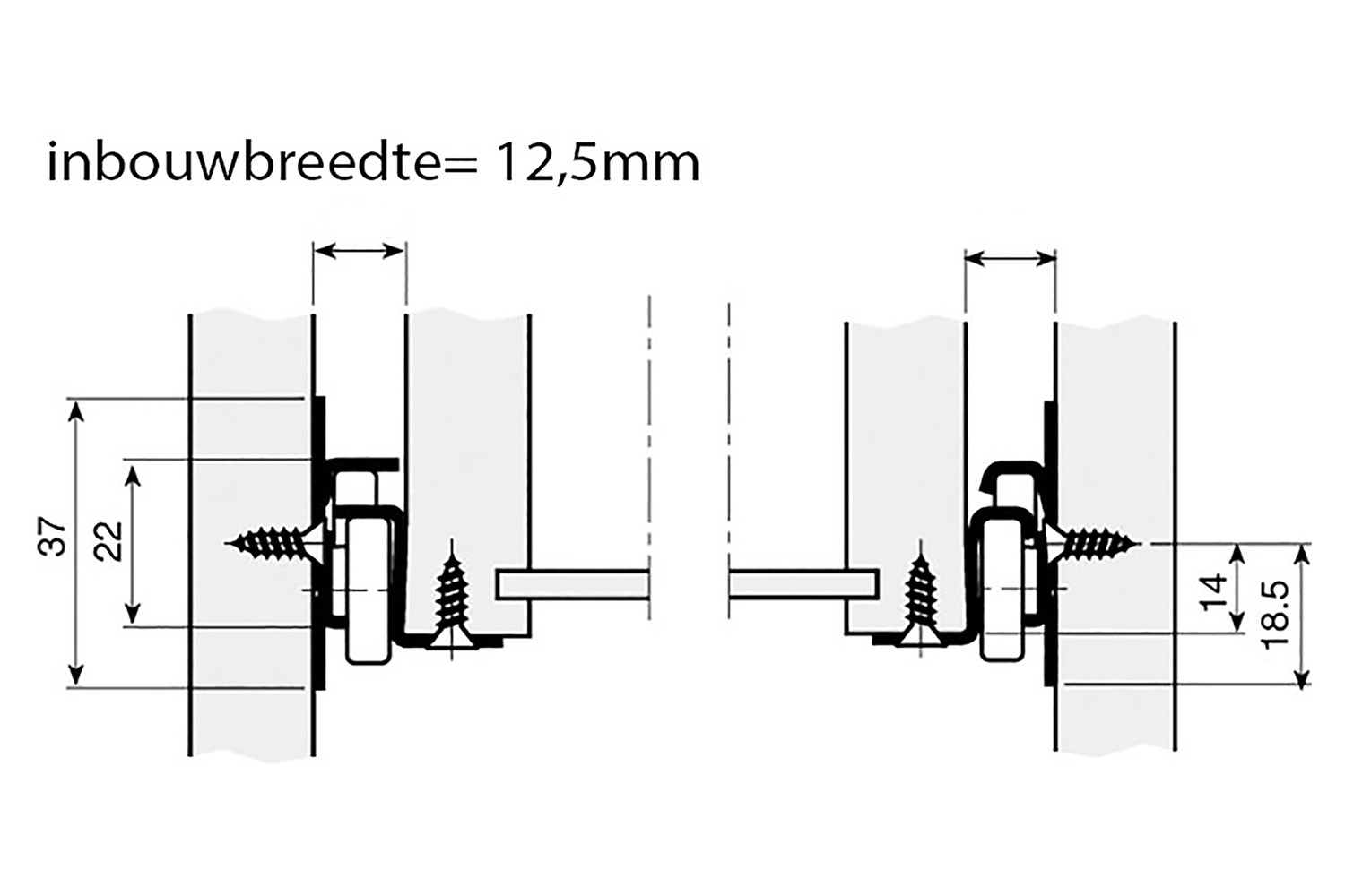 Set Gacela geleiders - 300mm - gedeeltelijk uittrekbaar - bruin, ral8014