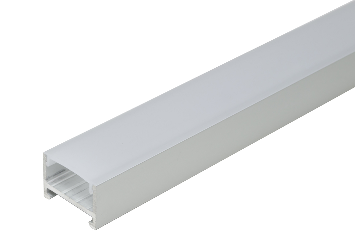 Led opbouw profiel - Porto 1 - rvs-look - 3000mm - incl. afdekprofiel