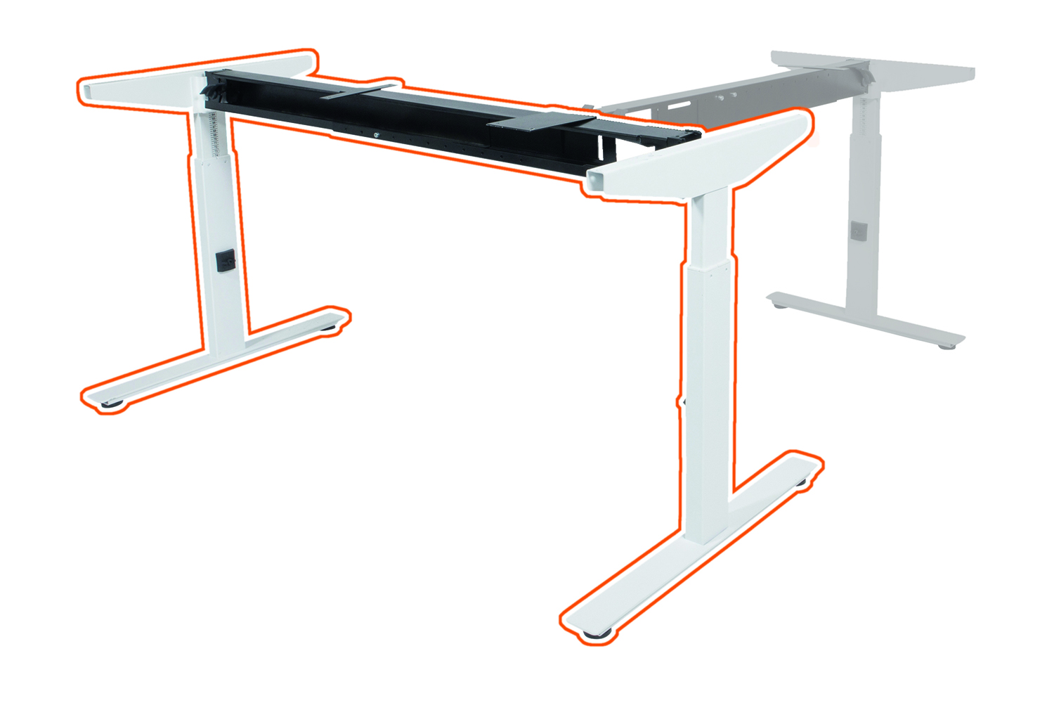 Basic line bureau onderstel - instelbare hoogte - zwart