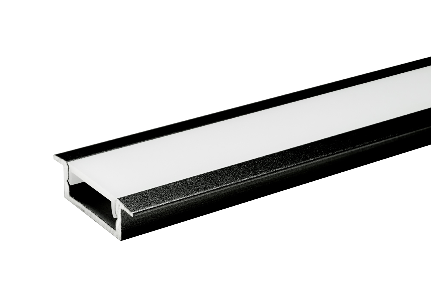 Led inbouw profiel - london - zwart - 3000mm - incl. opaal afdekprofiel