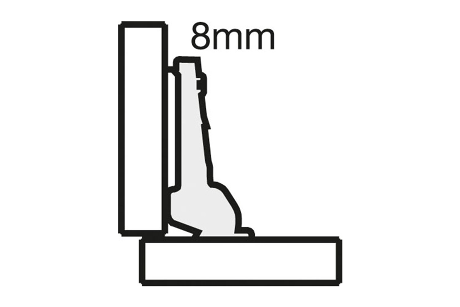 Potscharnier hoek - Mesuco 143 - 90-200° - half opdek - opschroefbaar