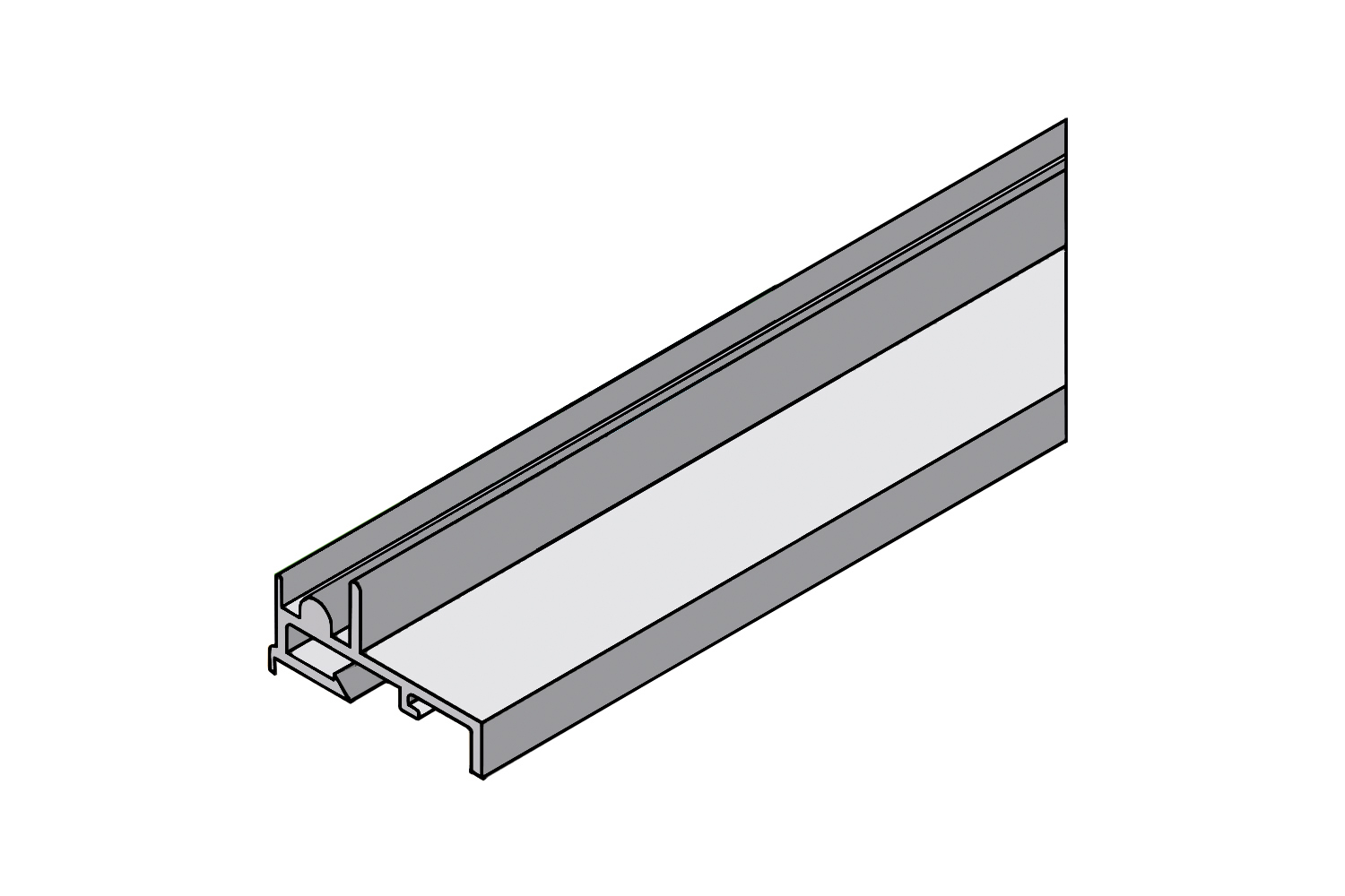 Bovenrail - voor Systeem 800 vouwschuifdeur - 6000mm - aluminium - blank