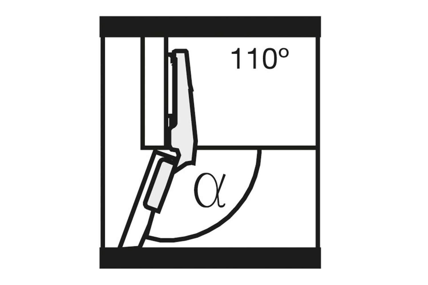 Potscharnier - Mesuco 143 - 110° - volledig opdek - opschroefbaar