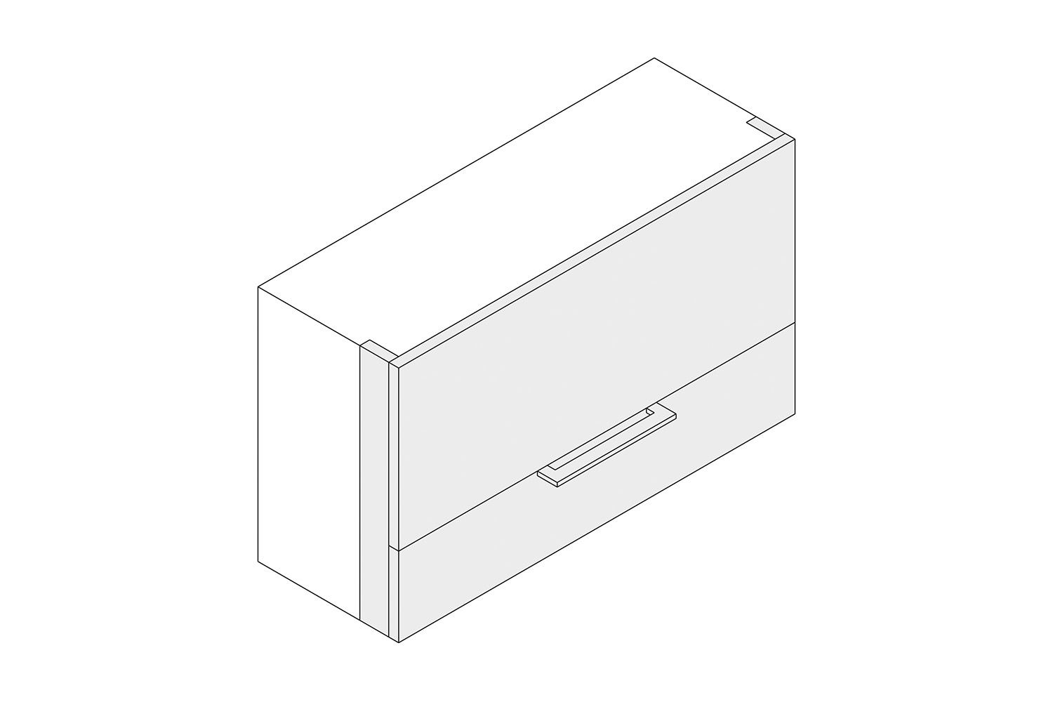 Complete set beslag voor 2 ongelijke deuren (2:1) - voor verti-go - 600mm - inclusief softclosing