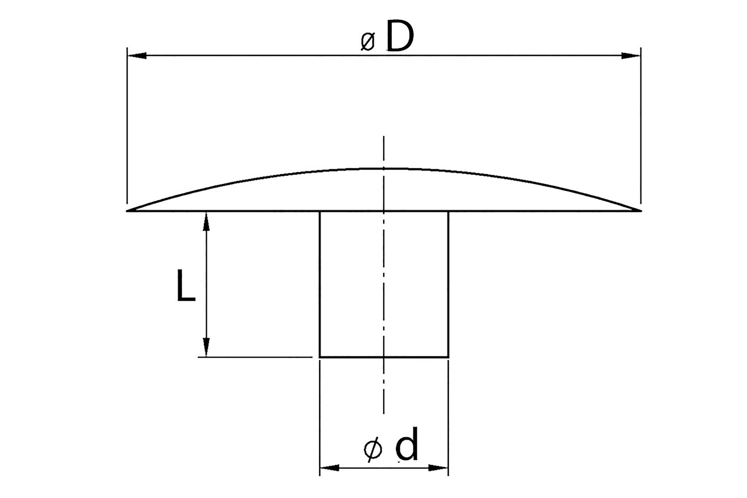 Afdekkap - voor boorgaten - zwart - d:8mm - d:13mm - l:6.3mm