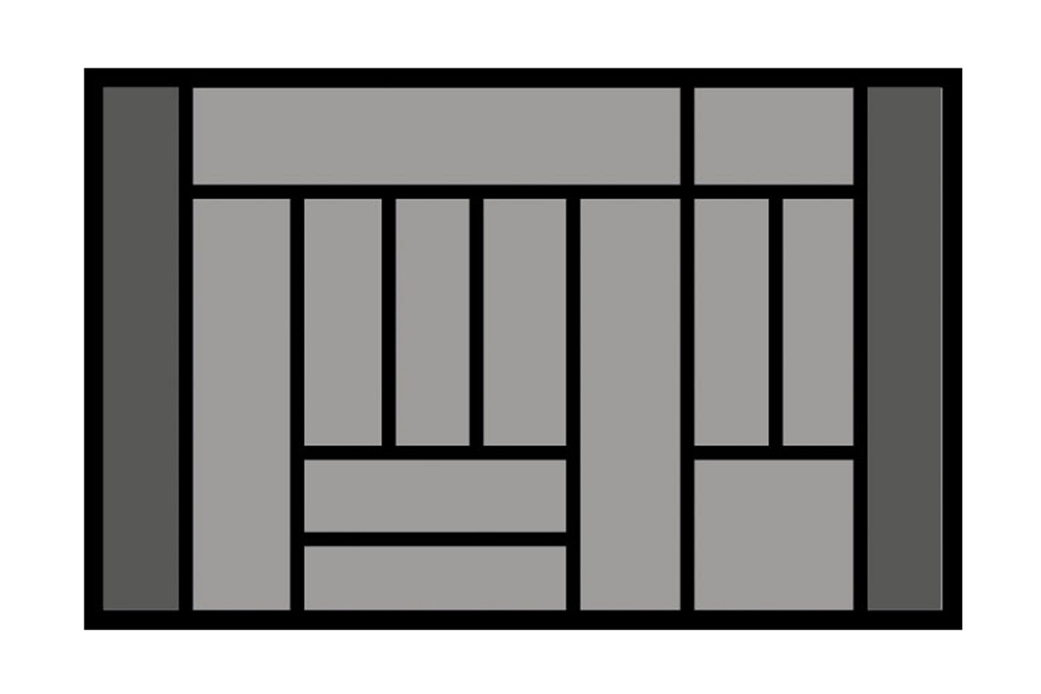 Zilvergrijze Hettich Orgatray bestekbak - 901-1000mm breed - 581-620mm diep