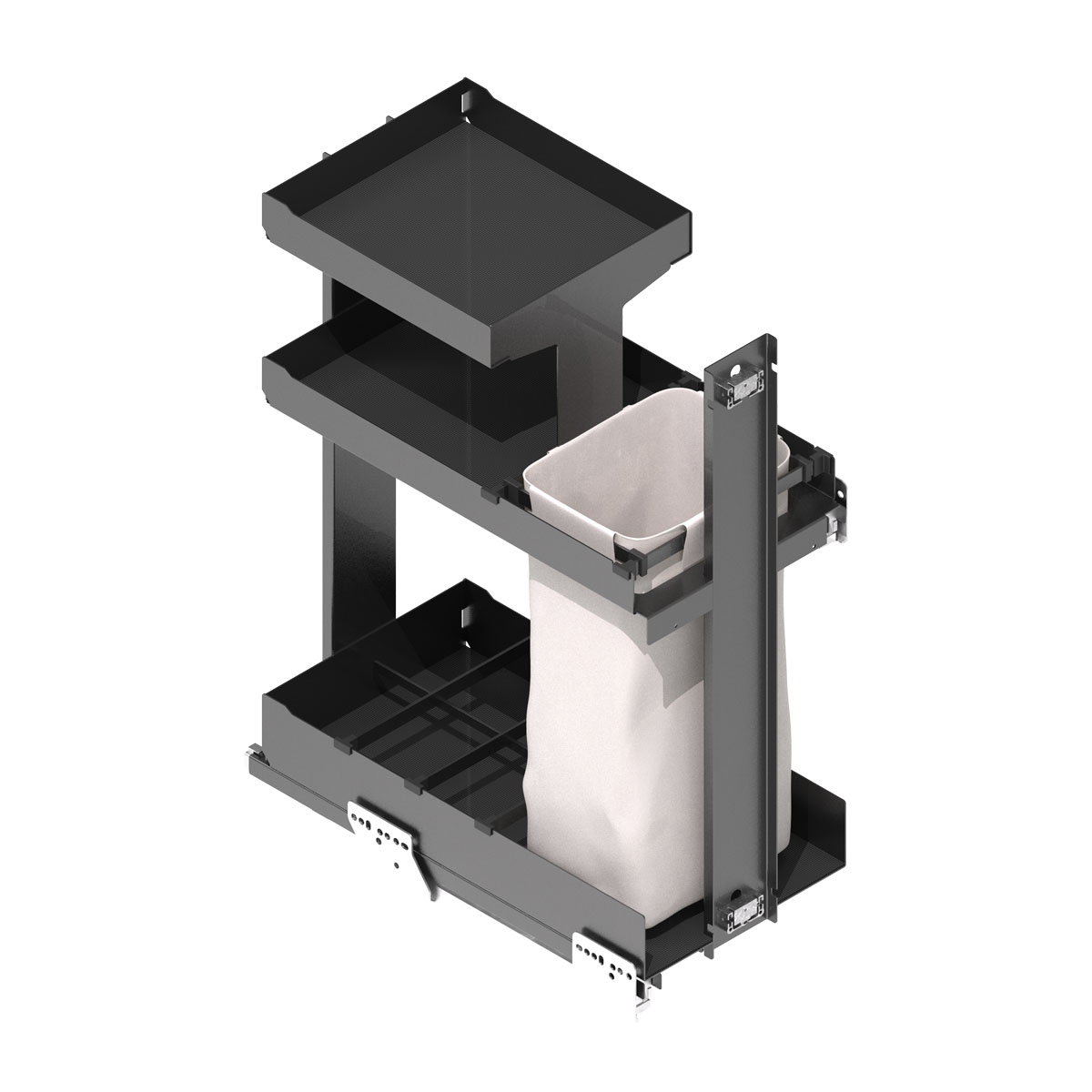 Uittrekframe met broodzak - nova flat - 2 niveaus - 400mm