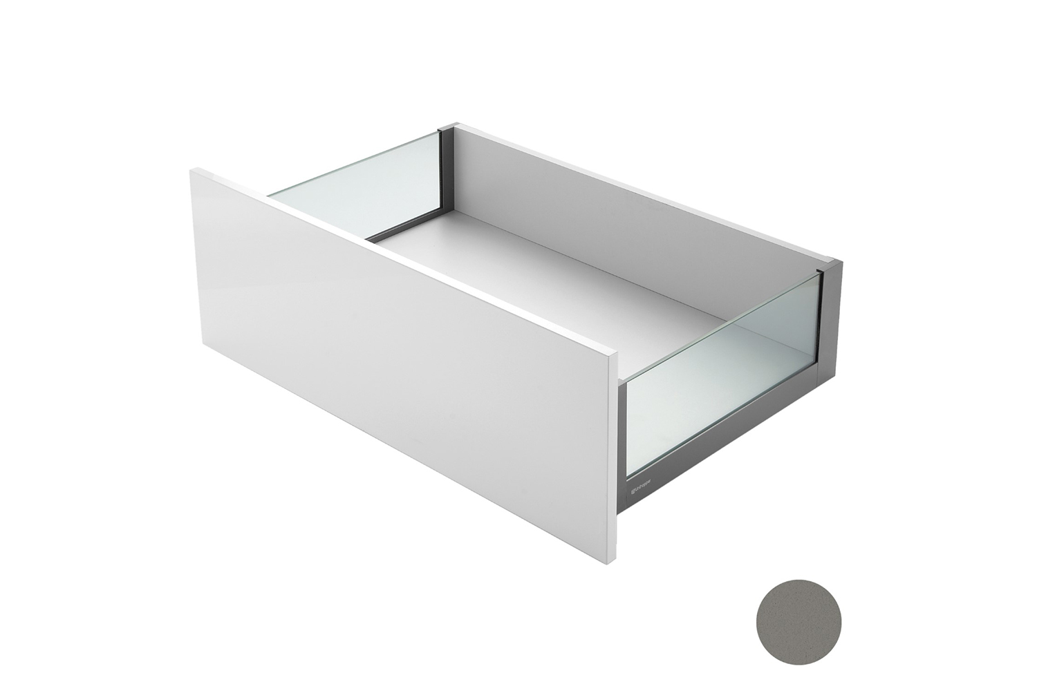 Slimbox - set voor lade h:170mm met zijden met glas - met softclose - d: 350mm - antraciet