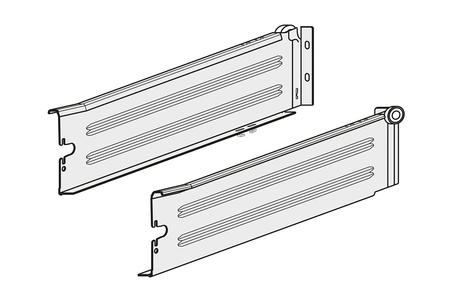 Set ladezijdes - Supra - h:86mm - d: 270mm - epoxy wit, ral9001