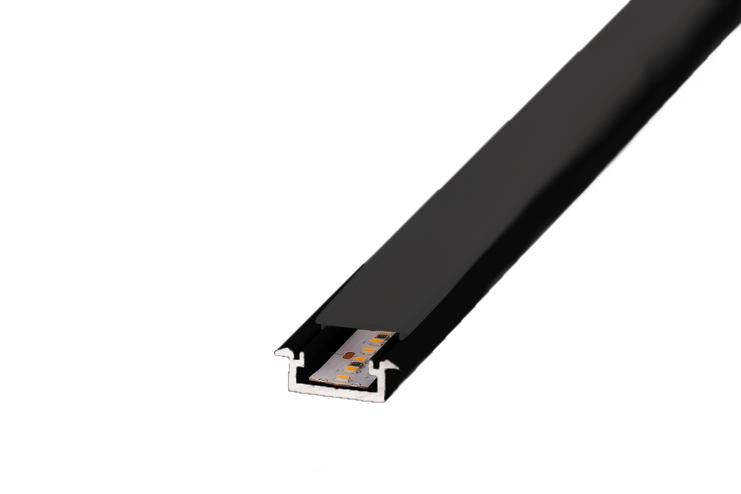 Led inbouw profiel - frankfurt - zwart - 3000mm - incl. zwart afdekprofiel