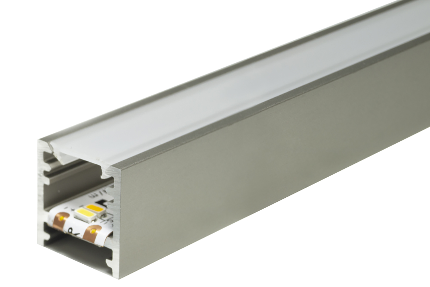 Led opbouw profiel - bali - rvs-look - 2500mm - incl. afdekprofiel