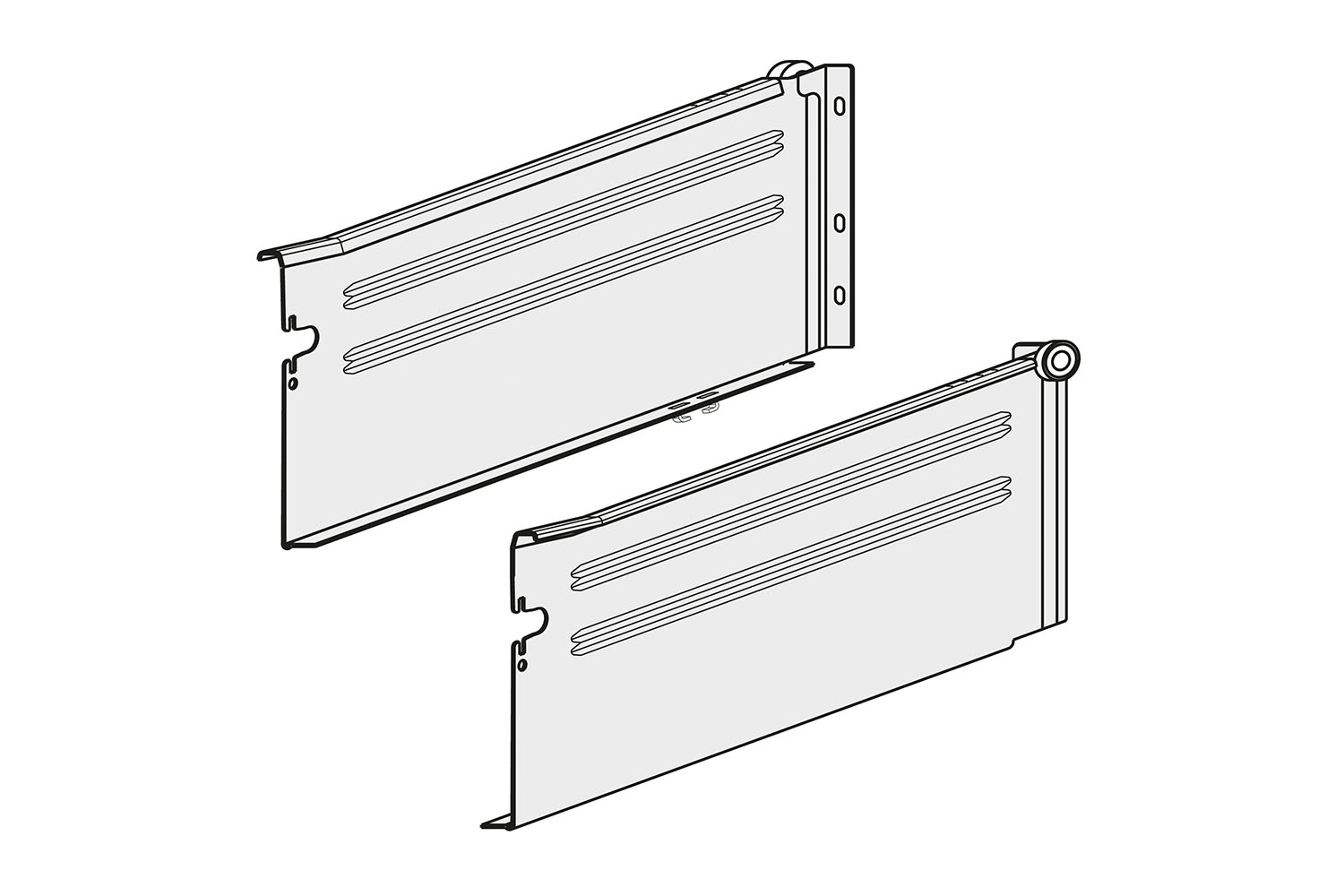 Set ladezijdes - Supra - h:150mm - d: 400mm - epoxy wit, ral9001