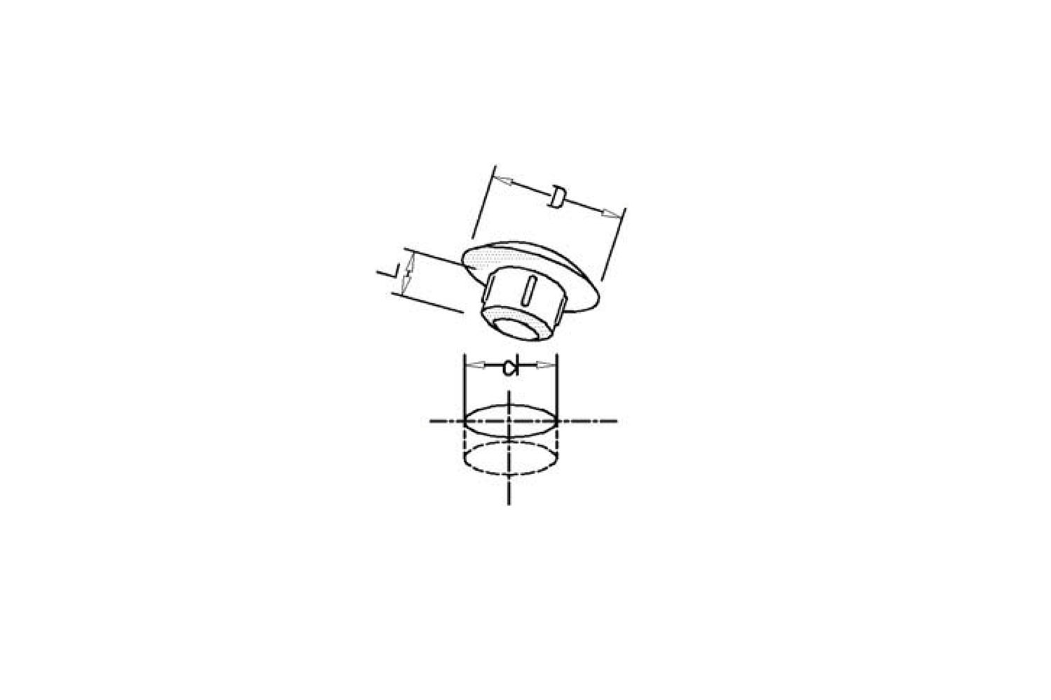 Afdekkap - voor boorgaten - grenen - d:10mm - d:13m - l:5mm