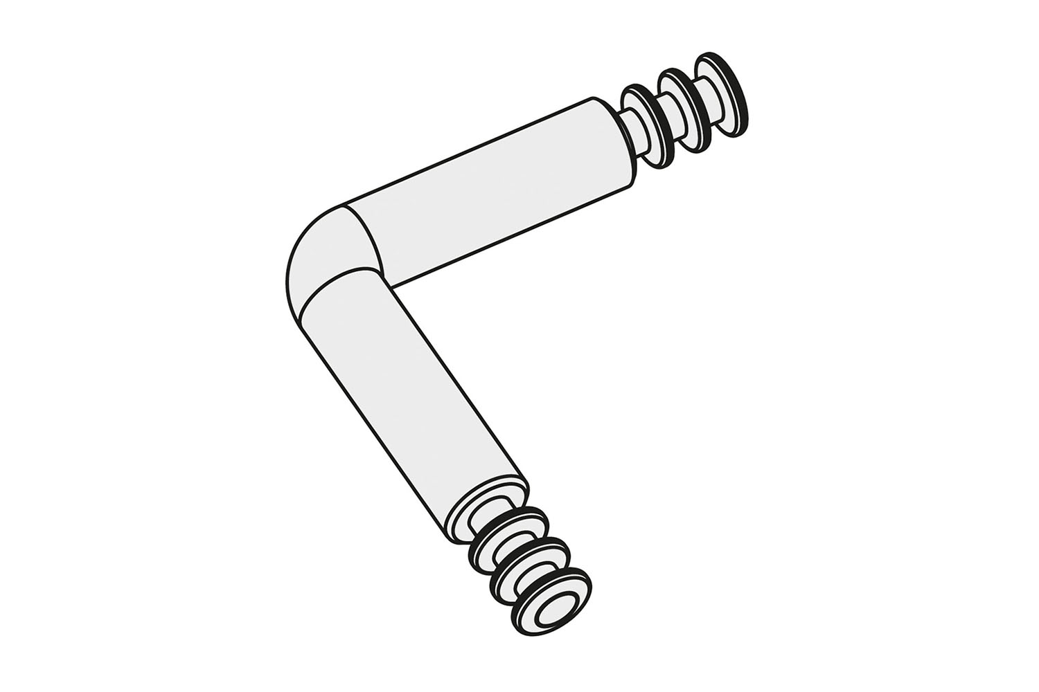 Spiraal excenter Grandes hoek verbindingsbout (90 graden) - 2x50mm