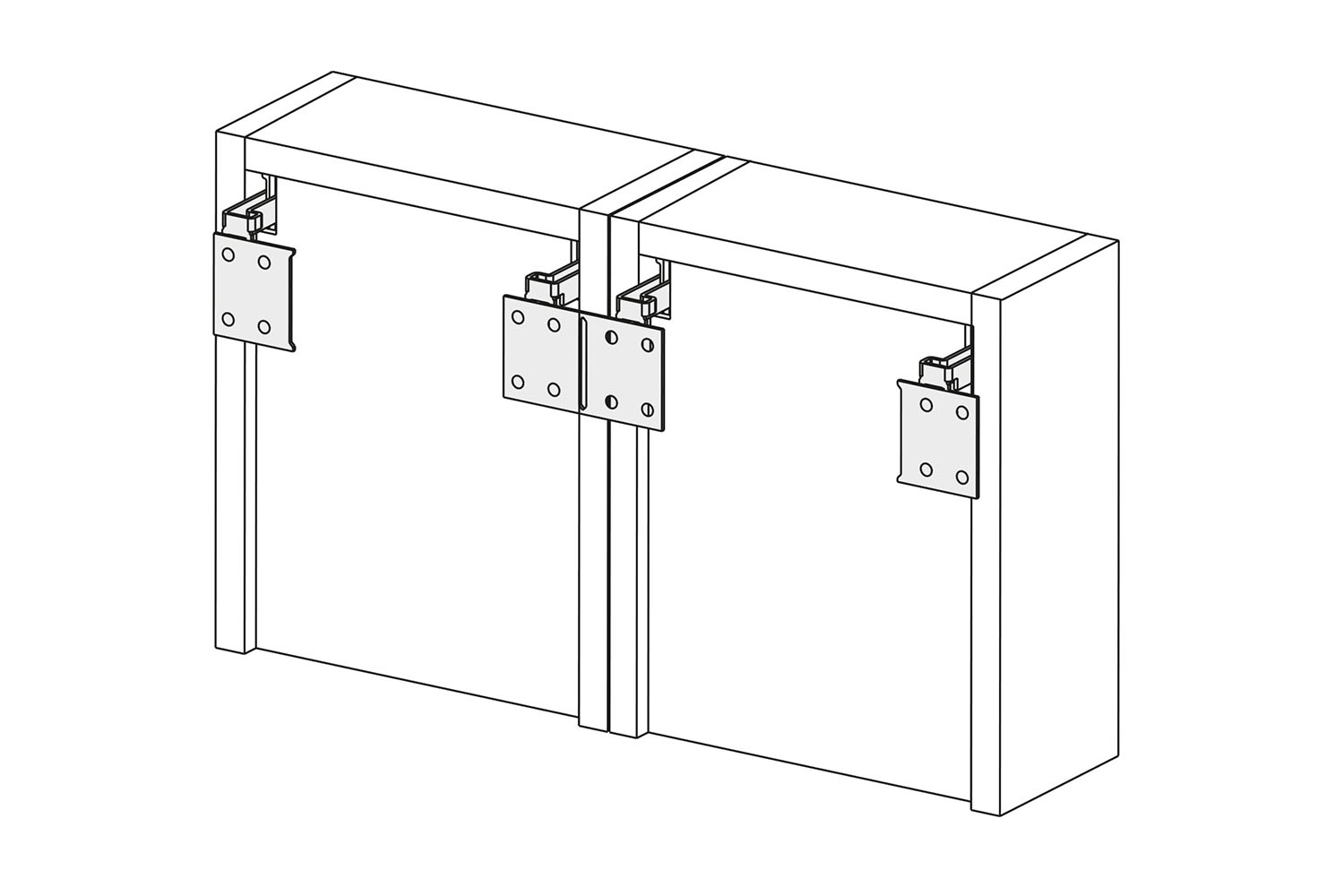 Dubbele ophangplaat - scarpi 4 - opschroefbaar - 45kg - 88mm