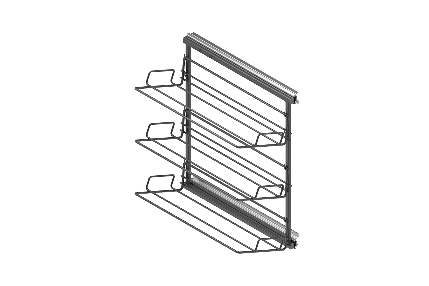 Uittrekbaar schoenenrek - 3 etages - antraciet