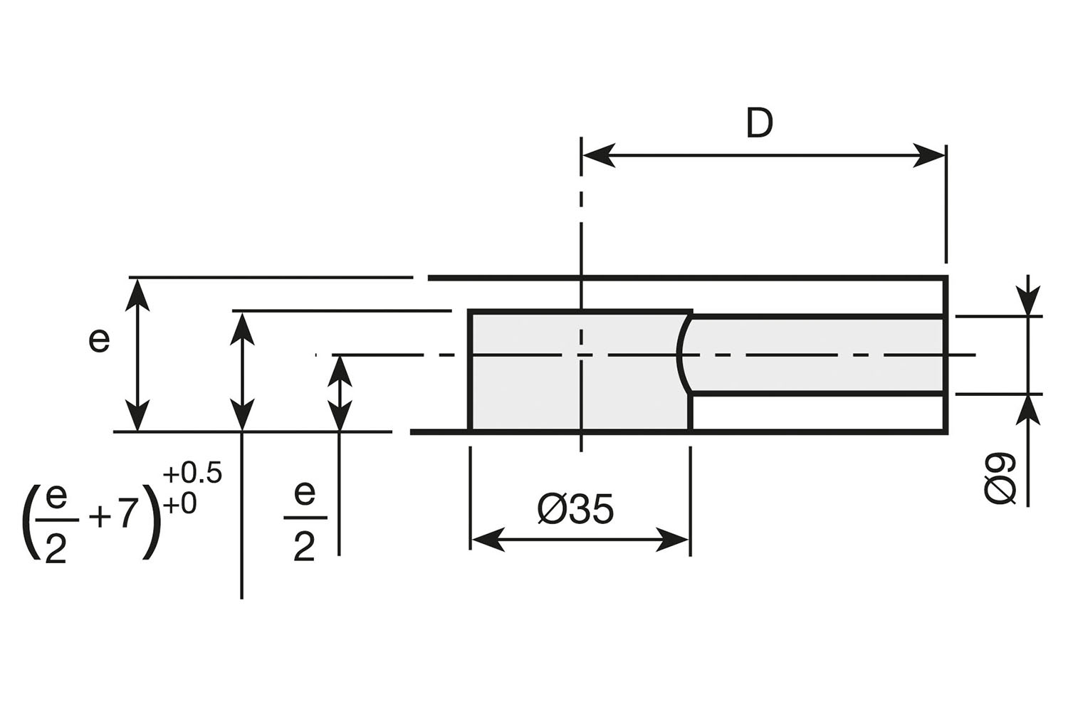 Spiraal excenter Grandes verbindingsbout - 55mm - schroefdraad m6 x 9mm - staal verzinkt