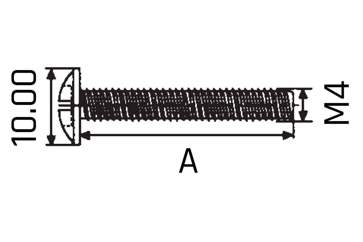 Bout - kruiskop - ØM4 x 25mm - staal verzinkt