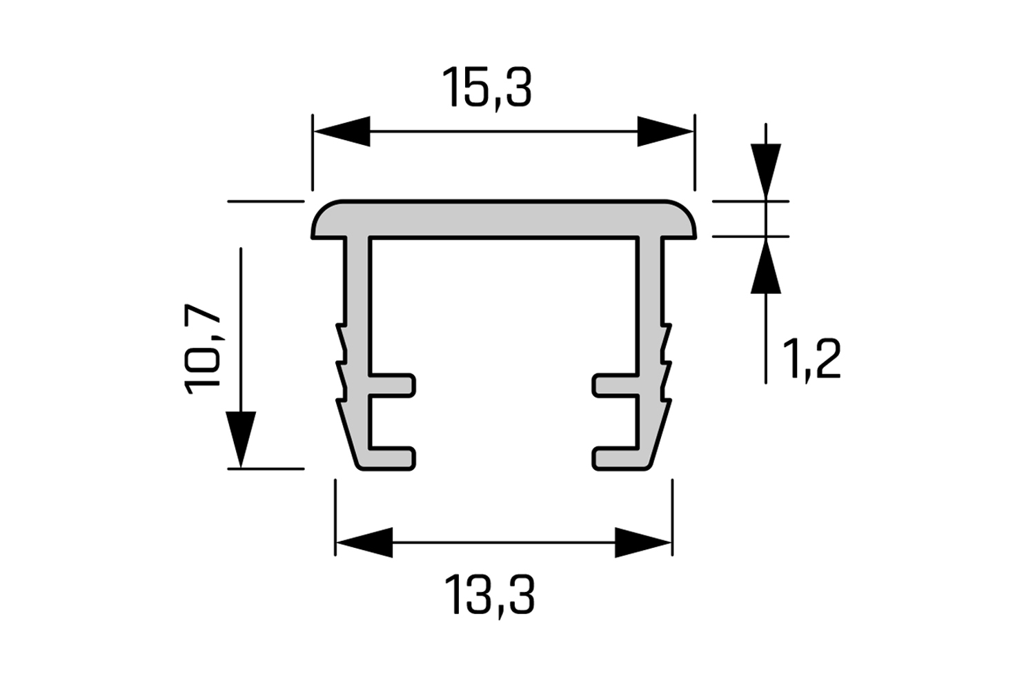 Led inbouw profiel - nutprofil - opaal - 2350mm