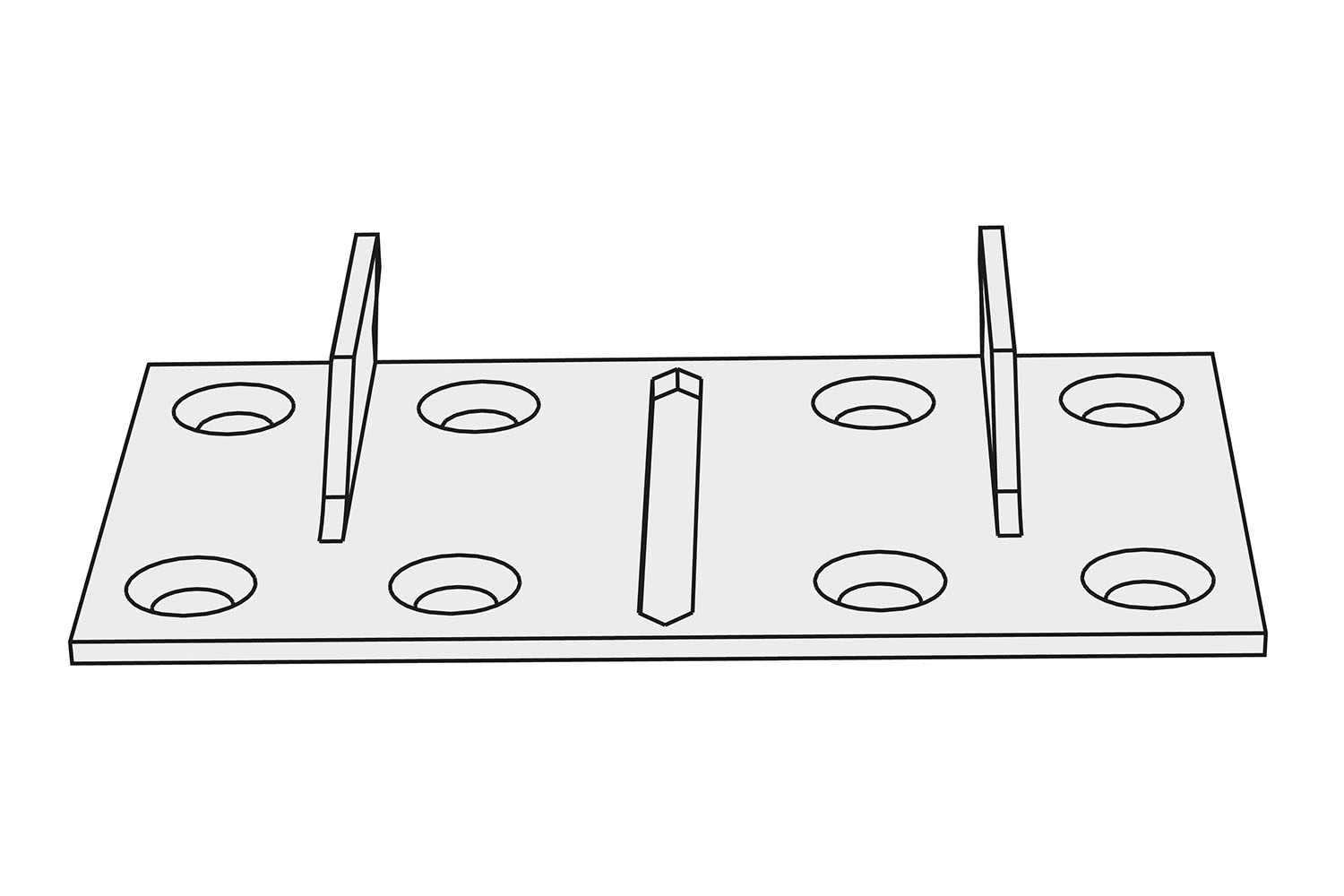 Dubbele ophangplaat - scarpi 4 - opschroefbaar - 45kg - 88mm