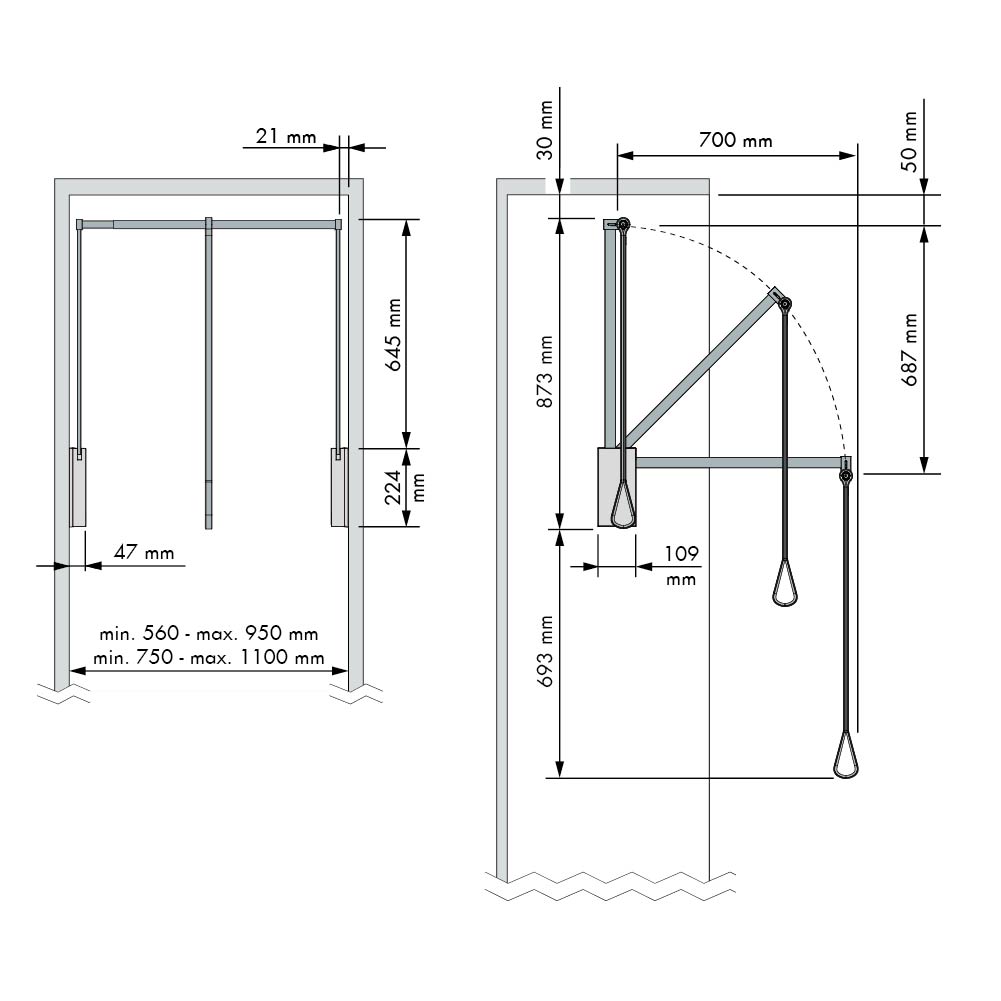 Kledinglift - Chic Line - 750-1100 mm