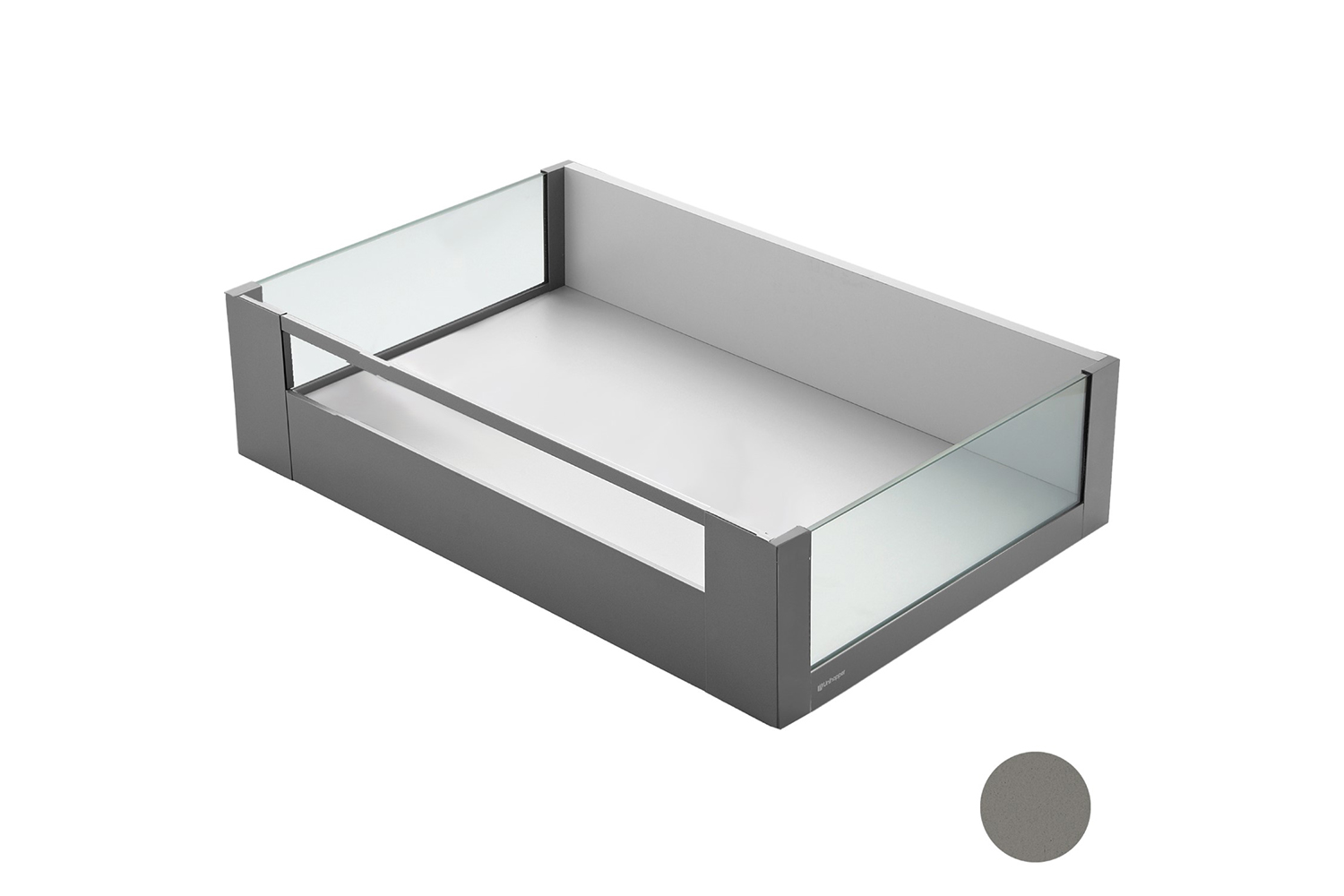 Slimbox - set voor lade h:170mm met zijden met glas - met softclose - d: 350mm - antraciet