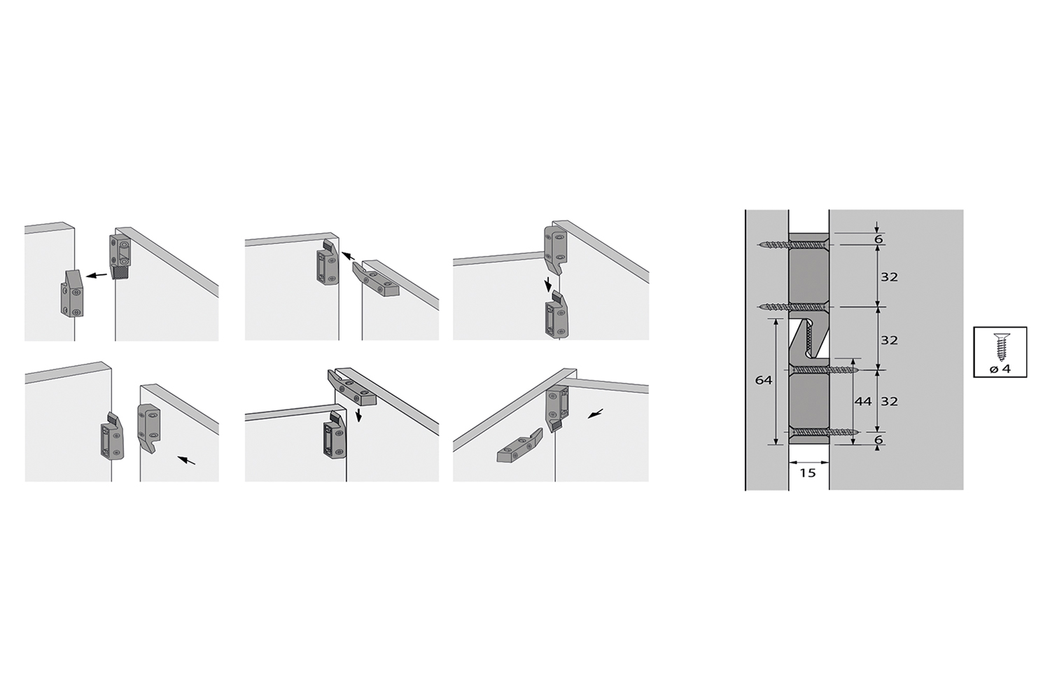 Hoekverbinder - multiclip / varioclip - kunststof zwart