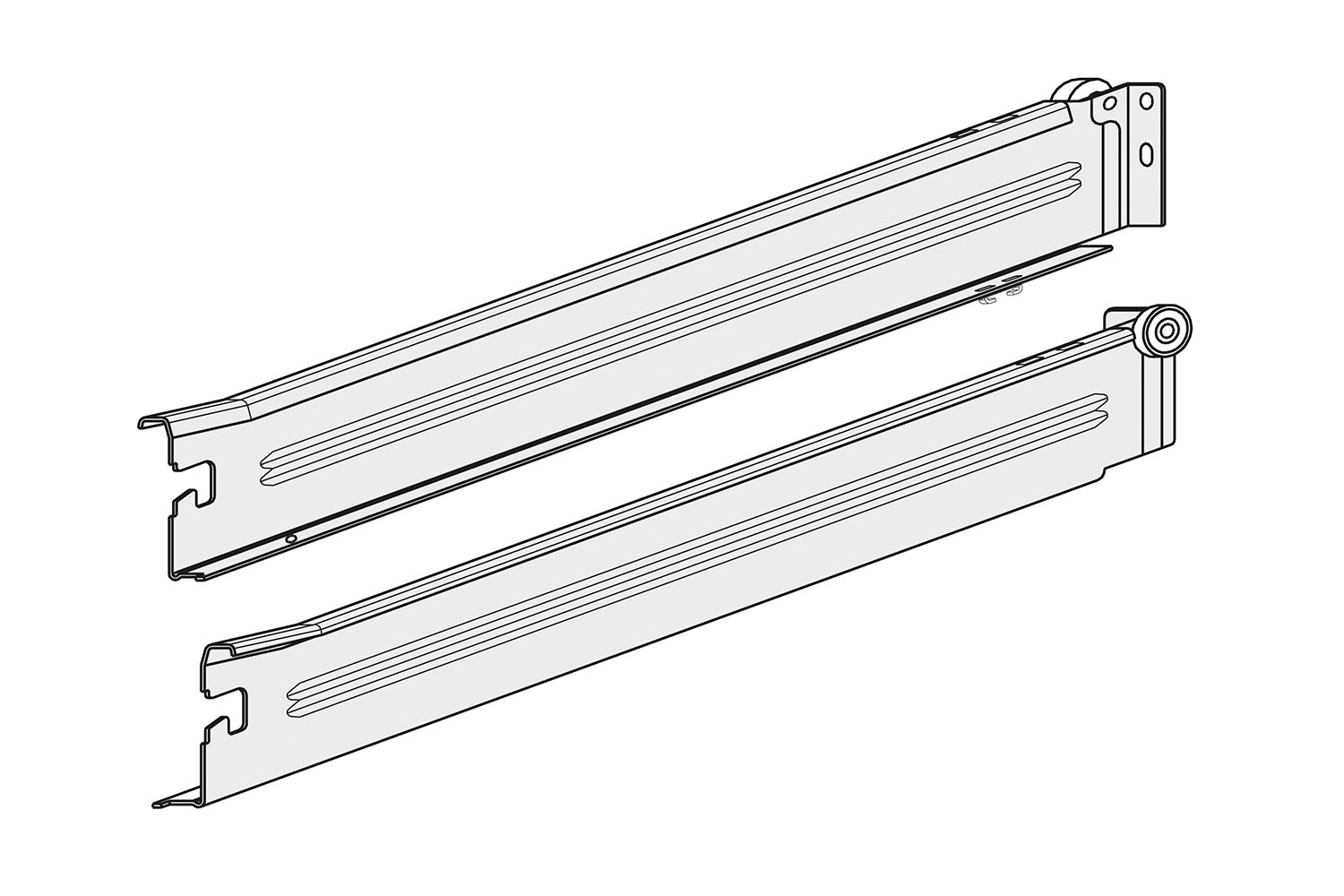 Set ladezijdes - Supra - h:54mm - d: 270mm - epoxy wit, ral9001