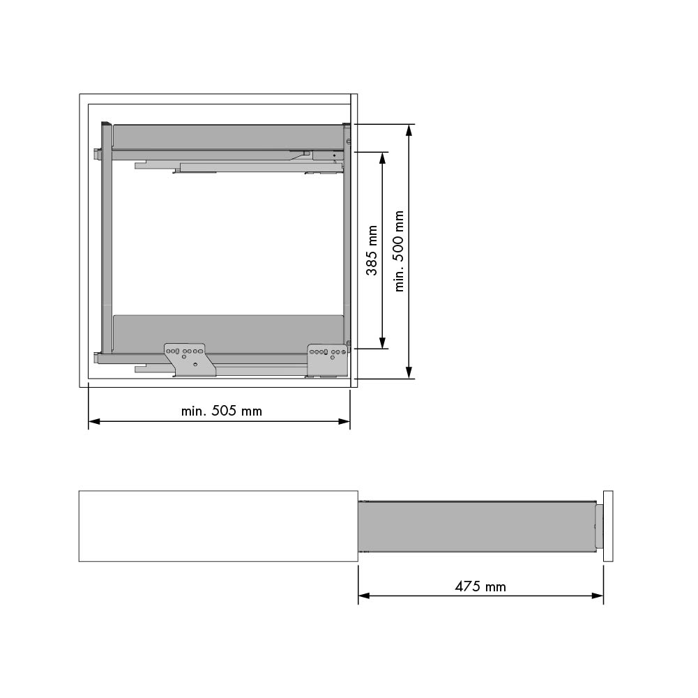 Luxe flessenrek - nova flat - 2 niveaus - antraciet - 150mm