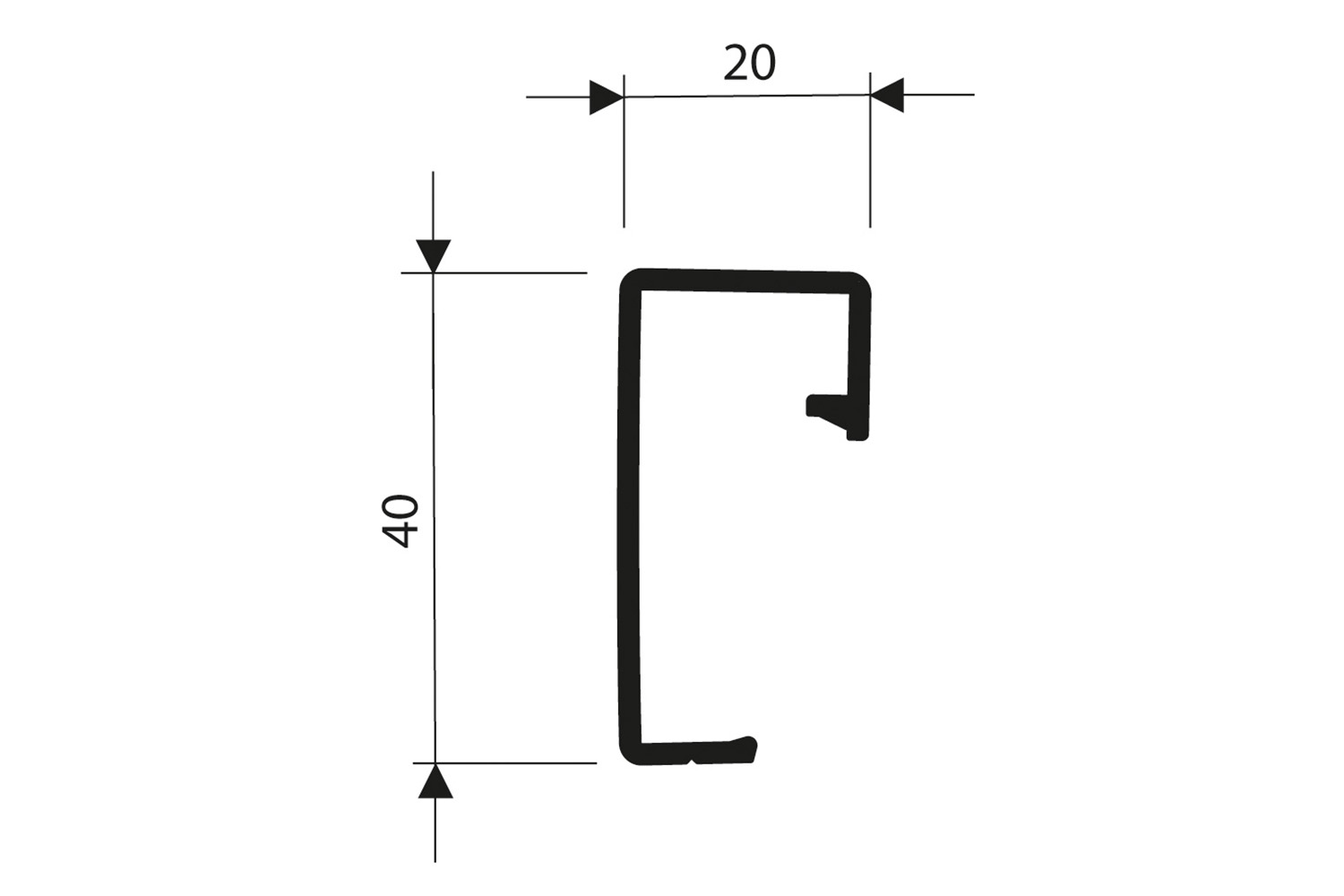 Afdeklijst - voor Screen 4 - 5200mm - aluminium - mat - 30mm diep